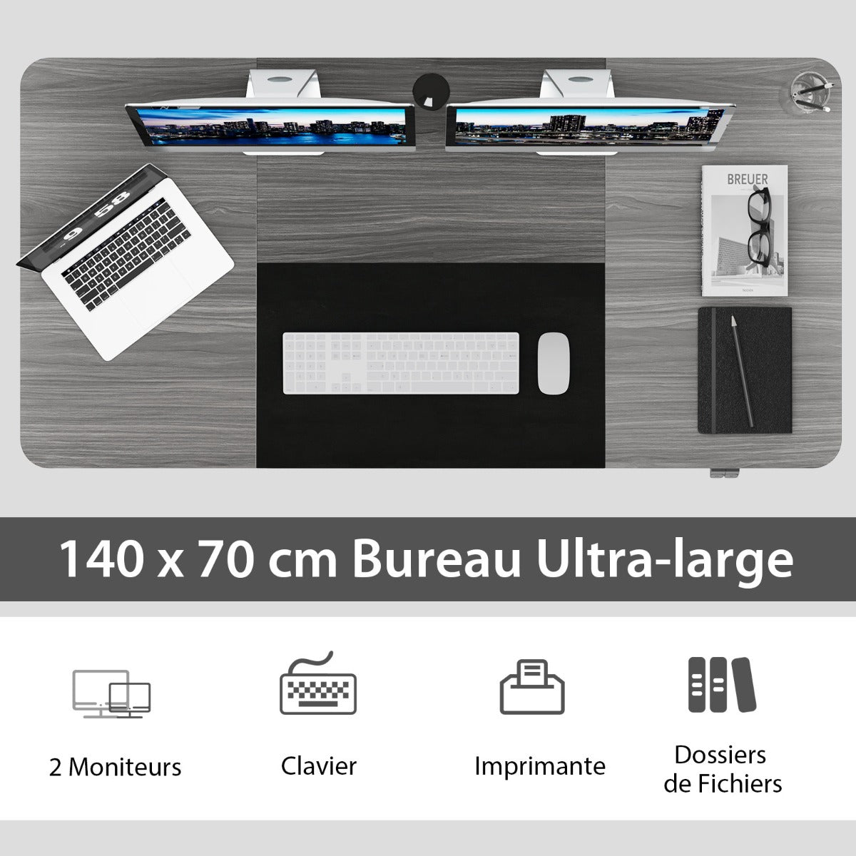 Bureau Electrique de 72-116 cm, Bureau Assis Debout Electrique, Bureau Assis Debout, Bureau Ordinateur, Costway, 8