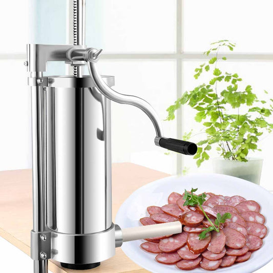 Poussoir à saucisses, Accessoire de remplissage de saucisses, 4 tubes en Acier Inoxydable capacité 2,5 kg, Costway, 2