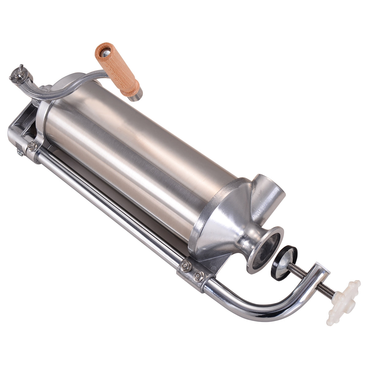 Poussoir à saucisses, Machine de remplissage de saucisses en acier inoxydable, Capacité 3L avec 4 Tubes, Costway, 3