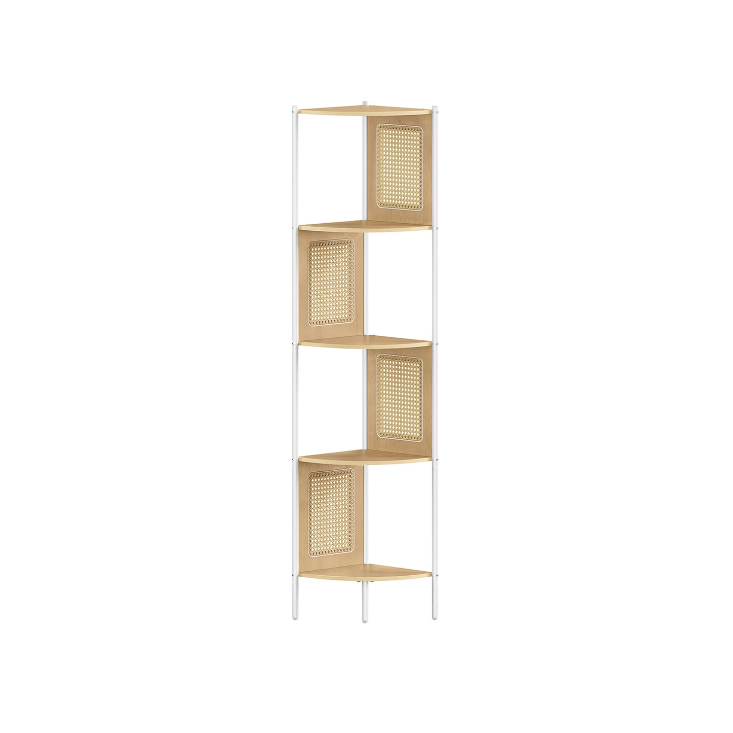 Étagère d’Angle à 5 Niveaux, Bibliothèque, Étagère de Rangement, pour Petits espaces, Beige Chêne, VASAGLE, 6