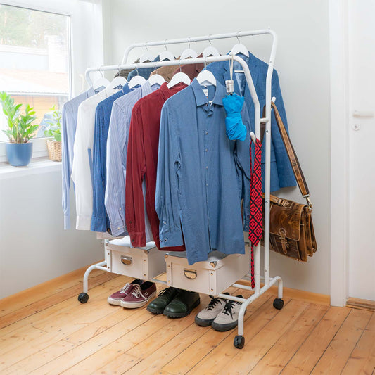 Tatkraft Swan double portant vêtement professionnel sur roulettes