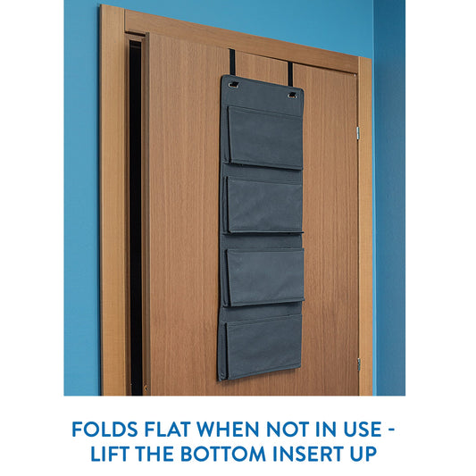 Etagère de Rangement, Organisateur en Tissu à Suspendre sur les Portes et Murs, 4 Compartiments, Tatkraft Cozy, 1