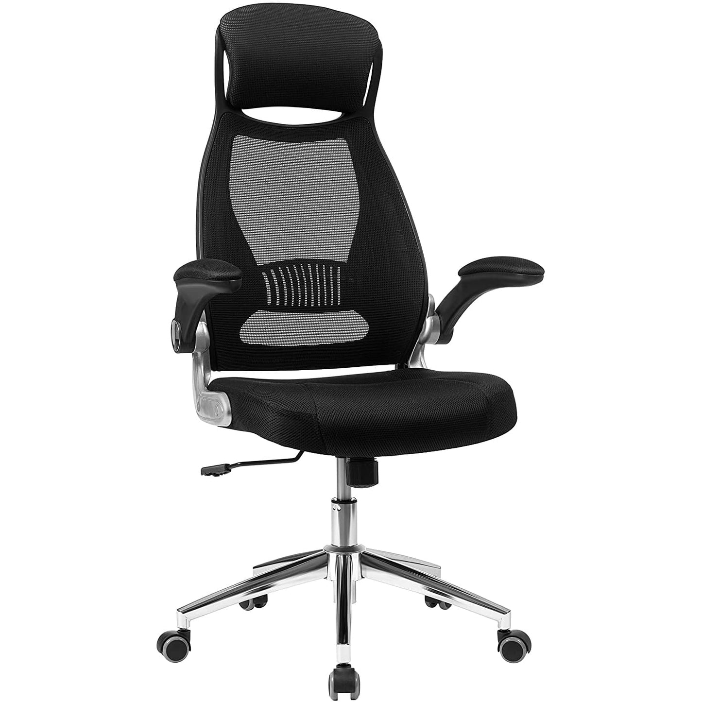 Chaise de bureau ergonomique, Pivotant, Hauteur réglable, Accoudoirs réglables, Dossier respirant en toile, SONGMICS