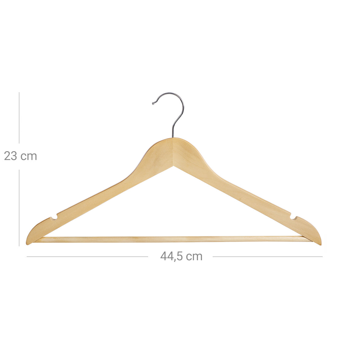 Cintre Bois, Lot de 20, avec Encoches Antiglisse, Barre Antiglisse pour Pantalons, Couleur Boisée, SONGMICS, 7