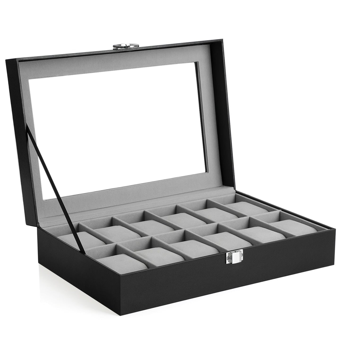 Boîte à Montres à 12 Compartiments, coffret montre homme, rangement montre, boîte à bijoux, 2