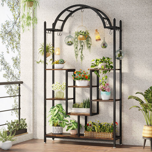 Support pour plantes d'intérieur à 5 niveaux, 190 cm, Grand support de présentation pour pots de bonsaï pour intérieur, 2