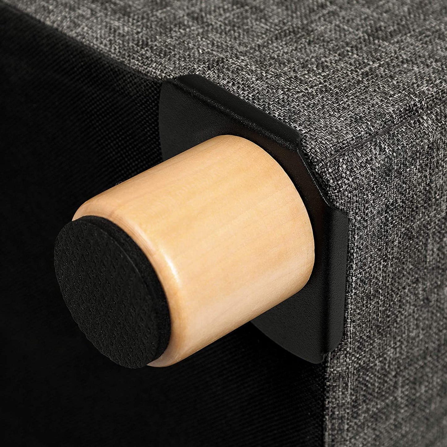 SONGMICS - Banc de Rangement, Tabouret rembourré Pliable, avec Couvercle, Pieds en Bois Massif, Gain de Place, Charge 300 kg, pour Chambre, Gris