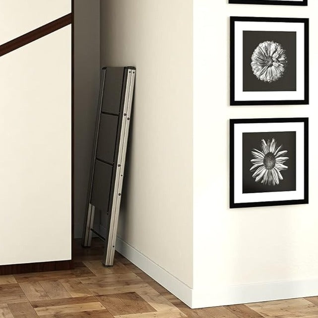 Escabeau 2 marches, tabouret pliant, caoutchouc antidérapant, avec poignée, charge 150 kg