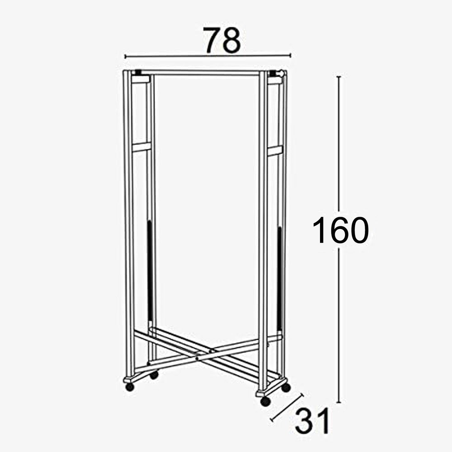 Portant GIULIUS Pliable Bois, Blanc, 31 x 78 x 160 cm, ARIT, 2