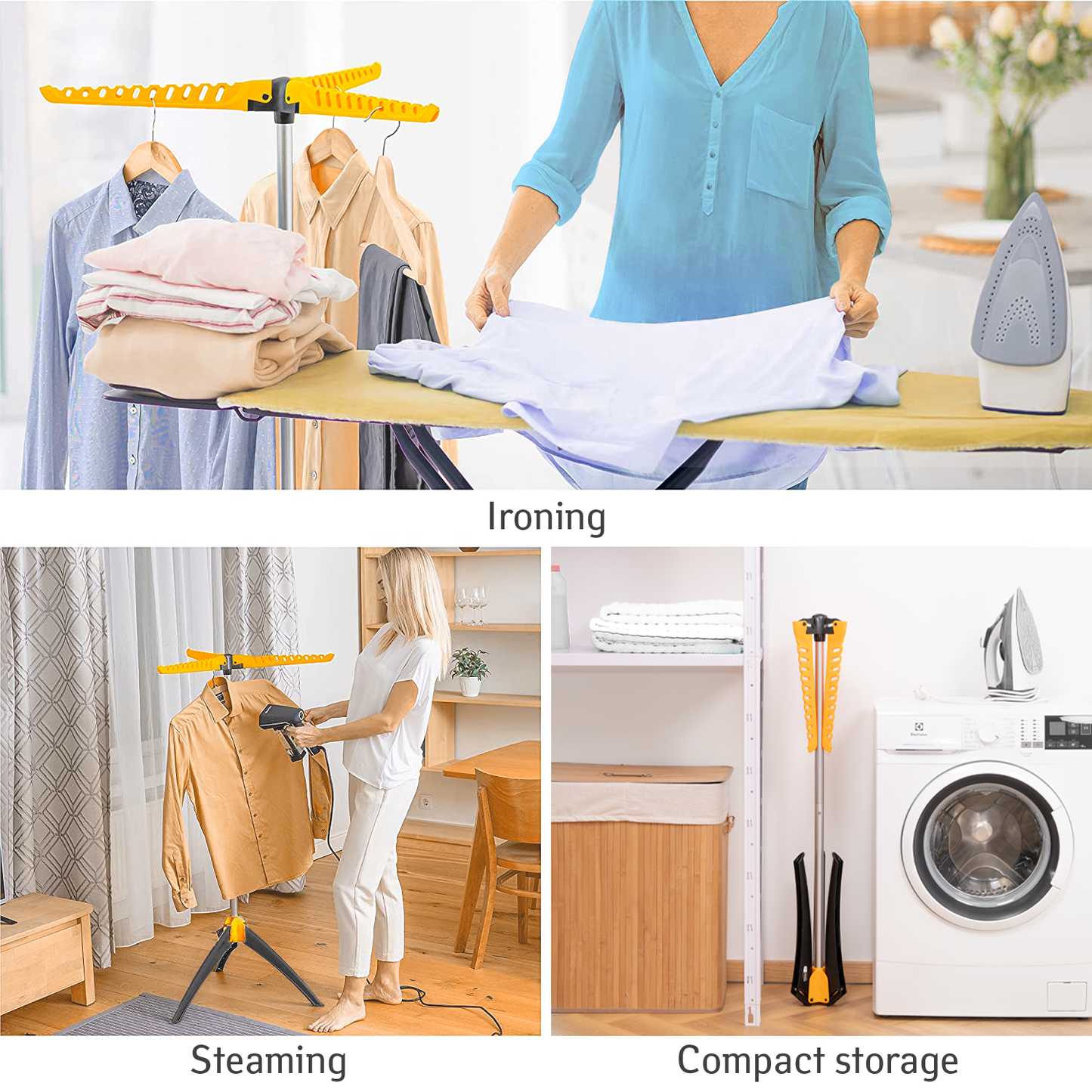 art moon Elm - Séchoir à Linge Petit, Étendoir à Linge Pliable, Étendoir Cintre, Étendoir de Douche, Jusqu’à 22 Kg de Charge
