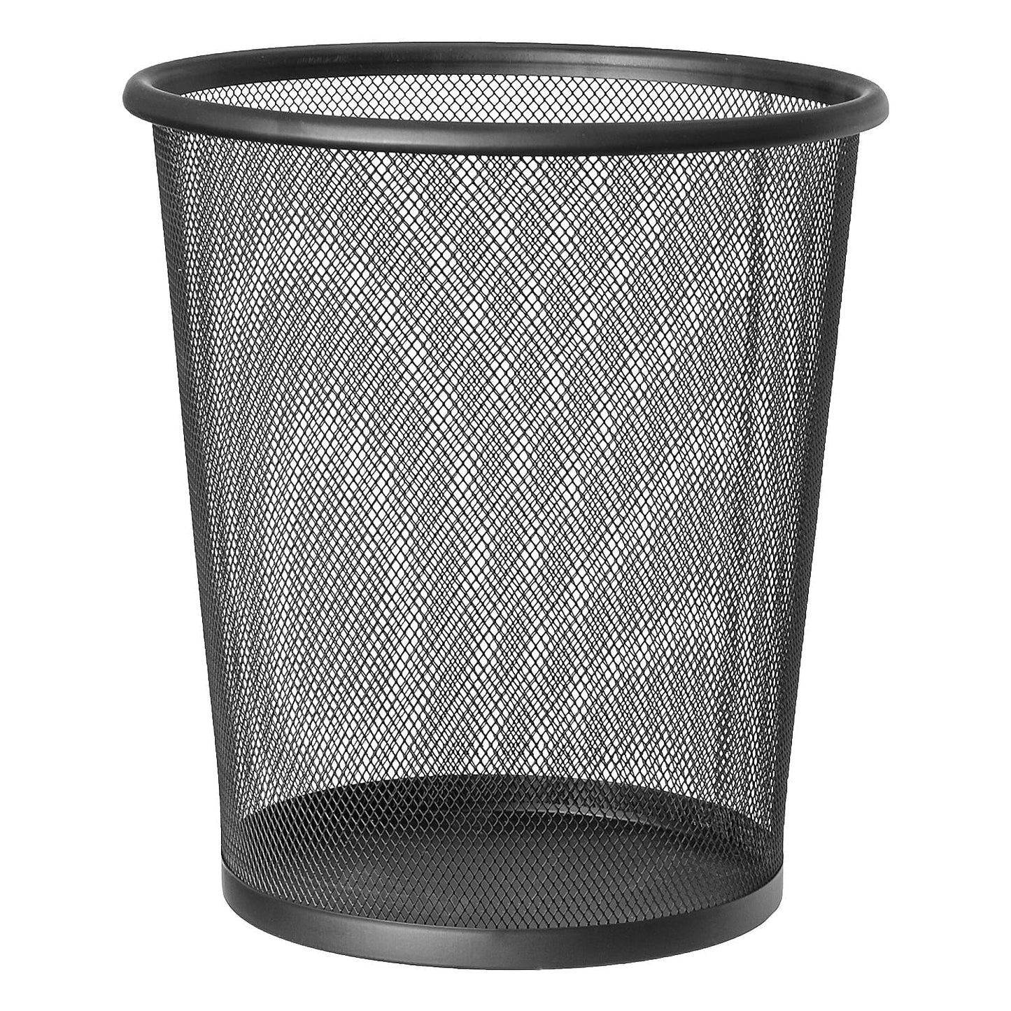 Corbeille à papier en métal, Mesh coloris noir, Poubelles à Papier 12L, Anticorrosion, diamètre 26 - 29,5 cm, art moon Mesh