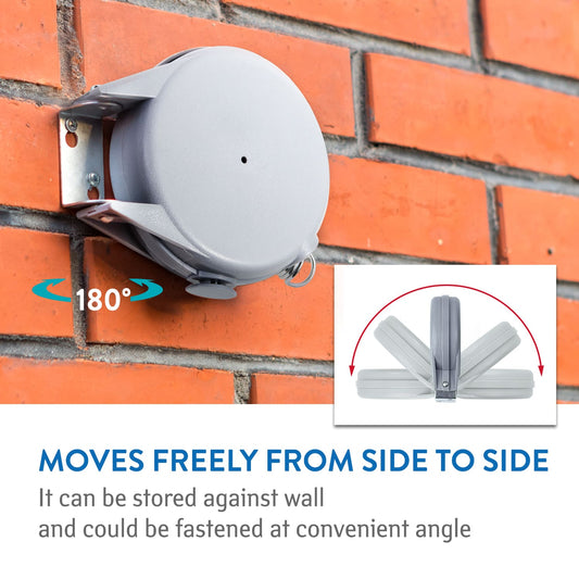 art moon Long - Corde à Linge Rétractable de 12 m pour Vêtements, Etendoir Extérieure Mural