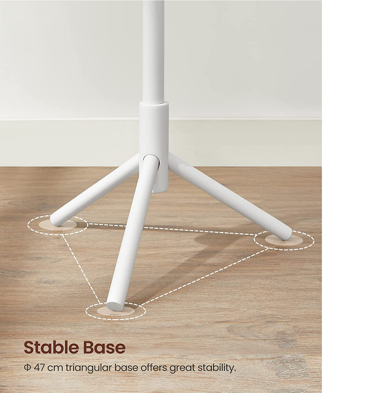 Portemanteau en Bois Massif, Porte-vêtement, avec 8 Crochets pour vêtements, Sacs, Veste, pour entrée, Blanc, VASAGLE, 8