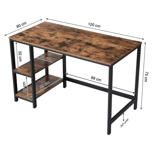 Table d'ordinateur, table PC, Bureau 120x60x75 cm, instructions pour montage facile - VASAGLE