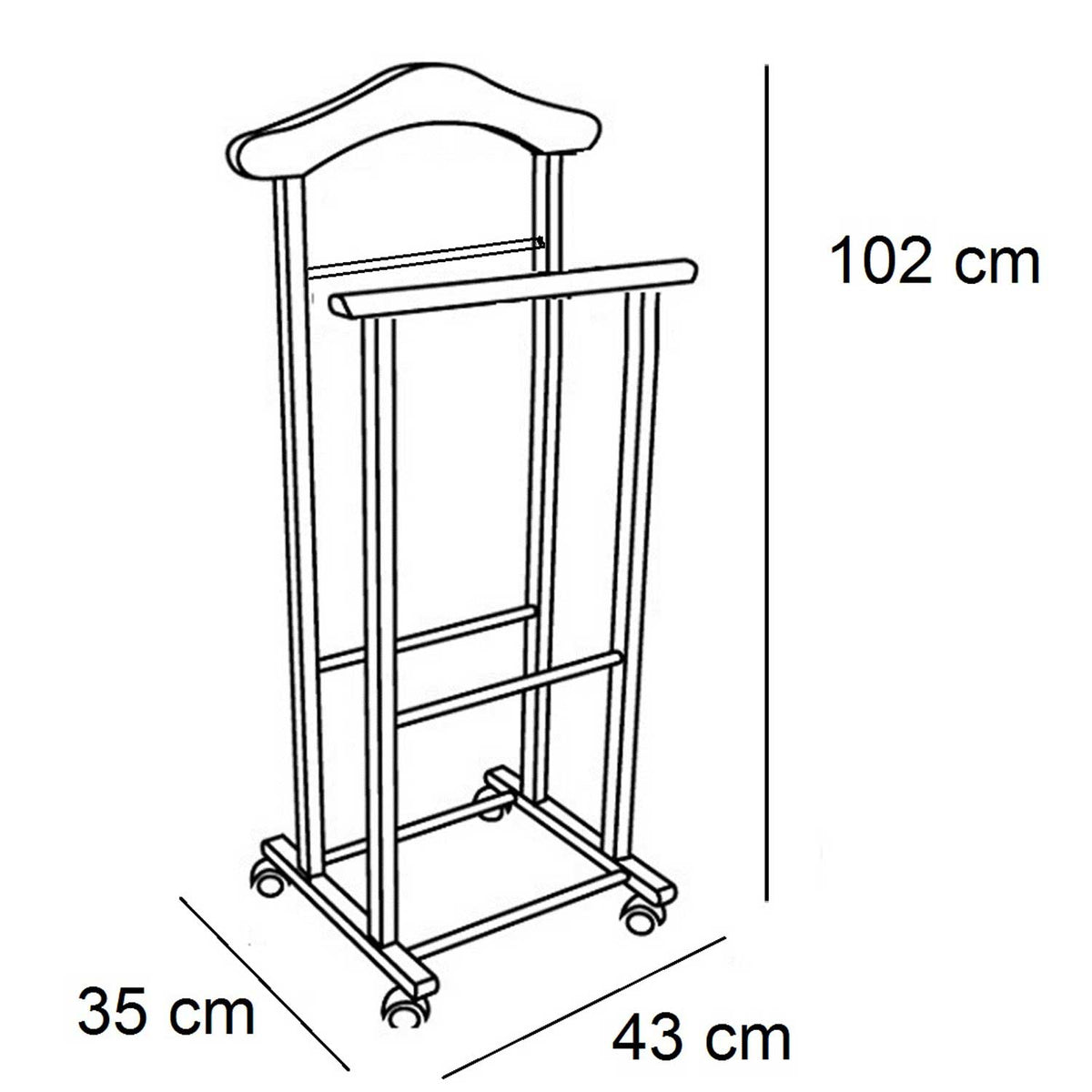 Valet de Chambre, sur Roulettes, Valet de Nuit, Porte-Vêtements, Valet Vetement, ARIT ATRI, 4