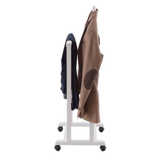 Valet de nuit MIRANO, Composé d'un cintre, d'un porte-pantalon et d'une tablette de rangement - couleur blanche, 1