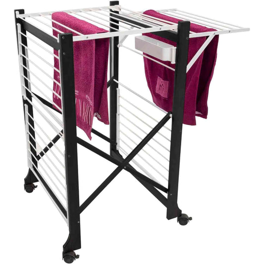 Tancarville Bois, Étendoir à Linge Solide, Étendoir à Linge Professionnel, Tancarville Solide, Noir, ALIANTE