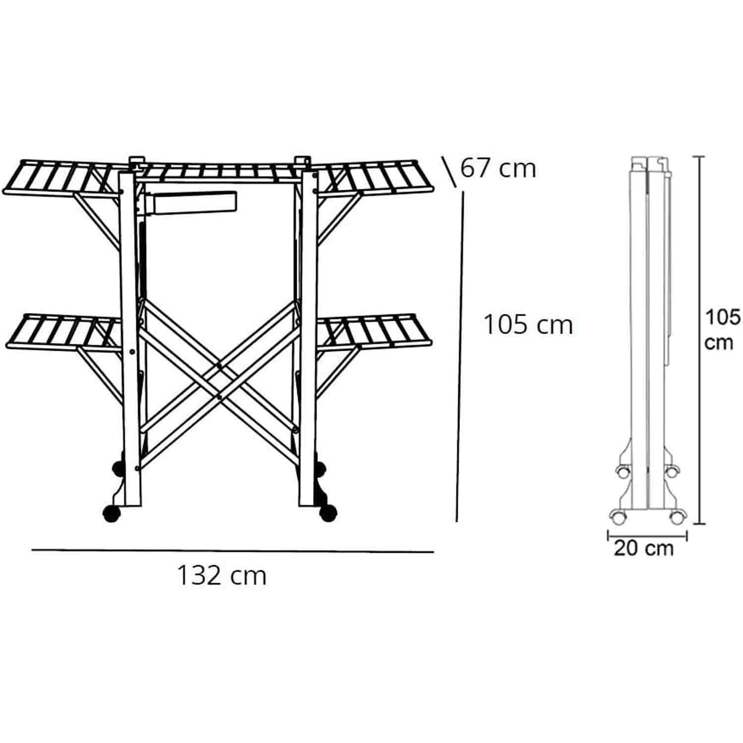 ARIT ALIANTE, Tancarville Bois, Étendoir à Linge Solide, Étendoir à Linge Professionnel, Tancarville Solide, Noir