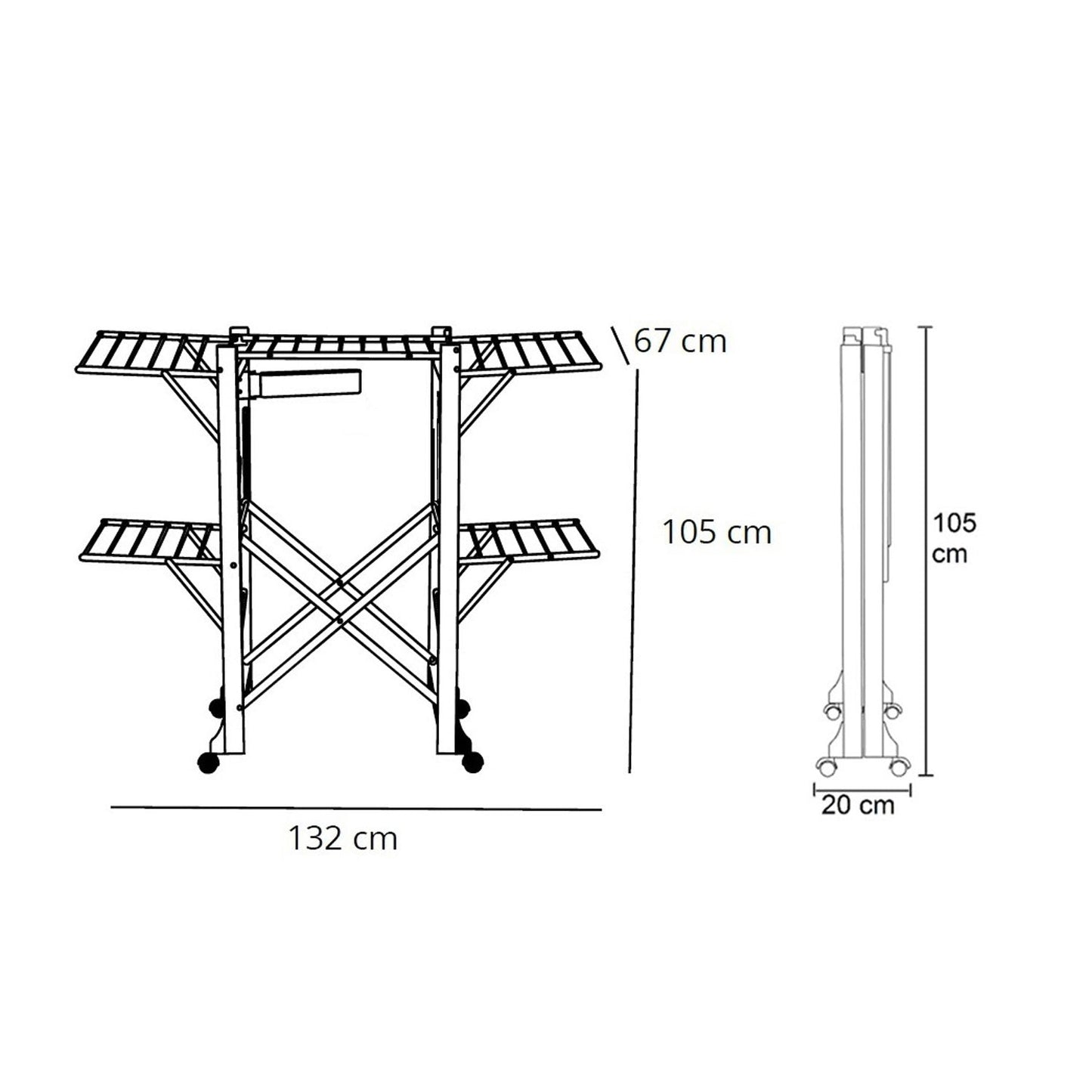 Tancarville Bois, Étendoir à Linge Bois, Étendoir à Linge Pliable, Sèchoir à Linge Professionnel, Étendoir à Linge XXL, Colombo, 2
