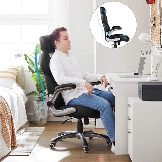 Fauteuil de Bureau, Fauteuil Gamer, avec accoudoirs pliants, Charge de 150 kg - Songmics