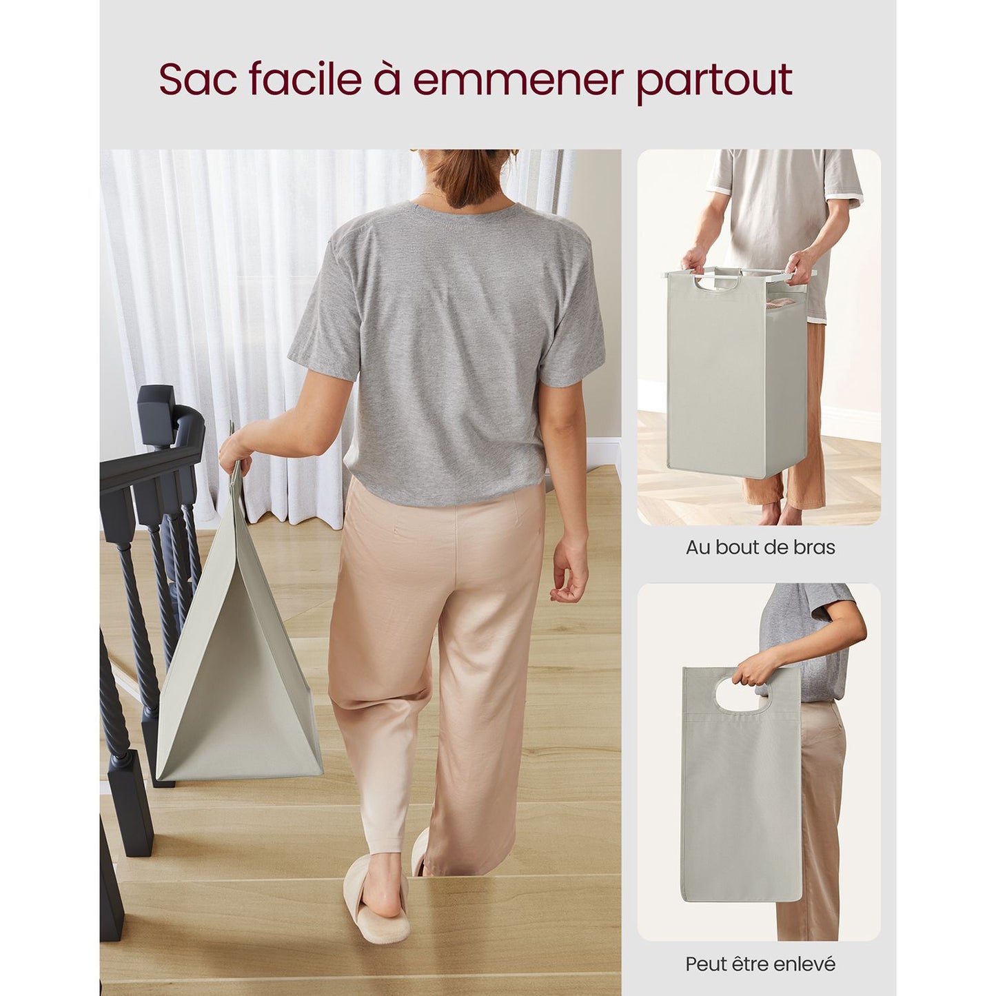 Panier à linge 2 x 46L avec étagère blanc