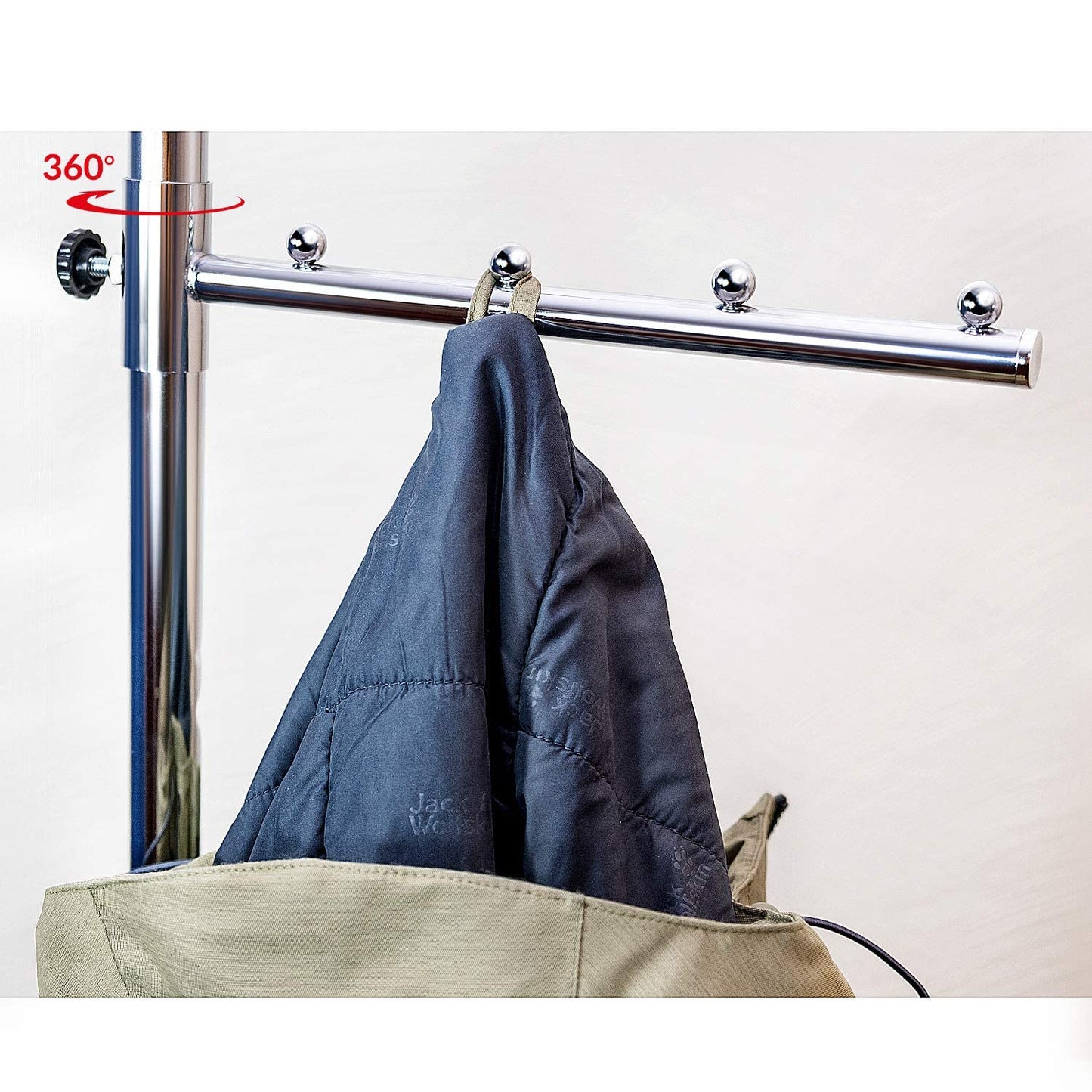 Tatkraft Falcon - Portant Robuste pour Vêtements en Acier, Penderie sur 4 Roues, Réglable en Largeur et Hauteur, 45 cintres