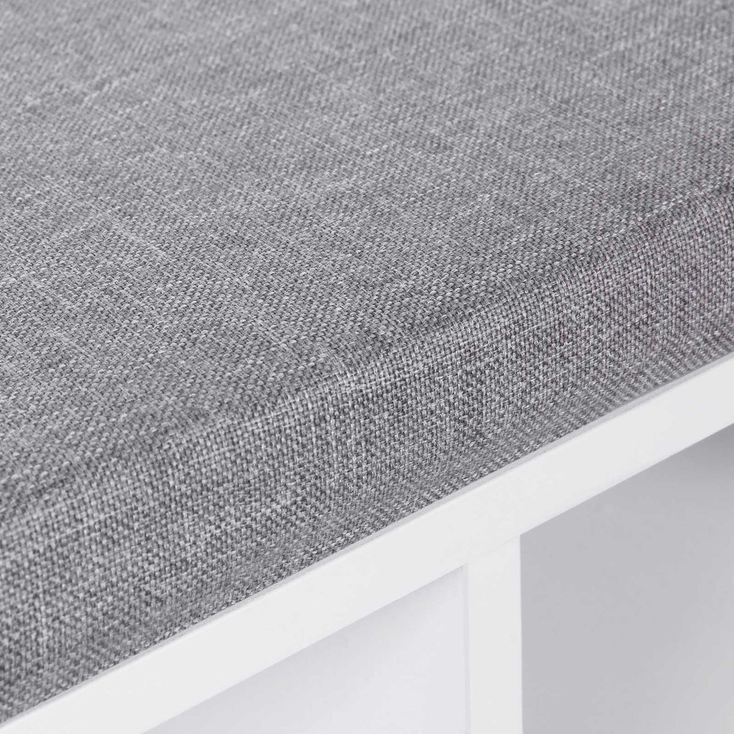 VASAGLE - Banc à Chaussures, Étagère à Chaussures, Meuble de Rangement, 10 Compartiments, avec Coussin, pour Entrée, Blanc