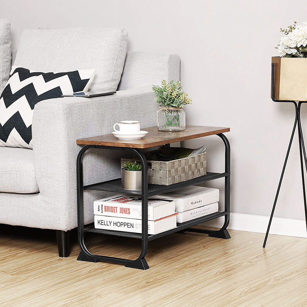 Étagère d'angle Rétro, Bibliothèque d'angle, Meuble de rangement pour bureau à 4 étages, noir, VASAGLE, 6