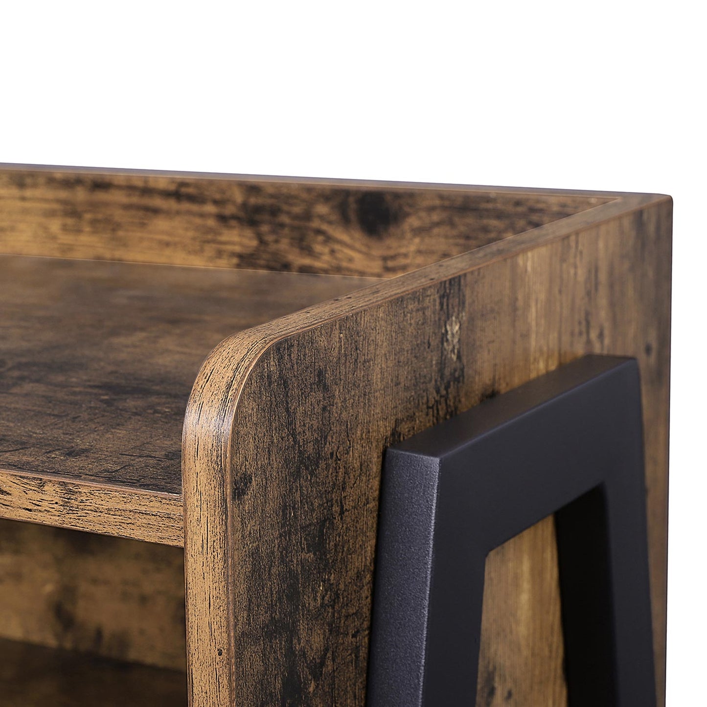 VASAGLE - Table de Chevet, Table d'appoint, Table de Nuit empilable, Table Basse, avec Compartiment de Rangement Ouvert, Rétro, Pieds en métal
