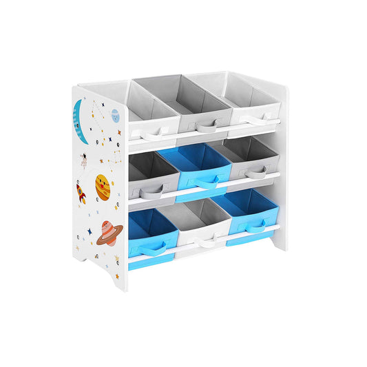 Étagère de Rangement Enfant pour Jouets et Livres, 9 Boîtes Amovibles Tissu Non-tissé, Salle de Jeux, 2