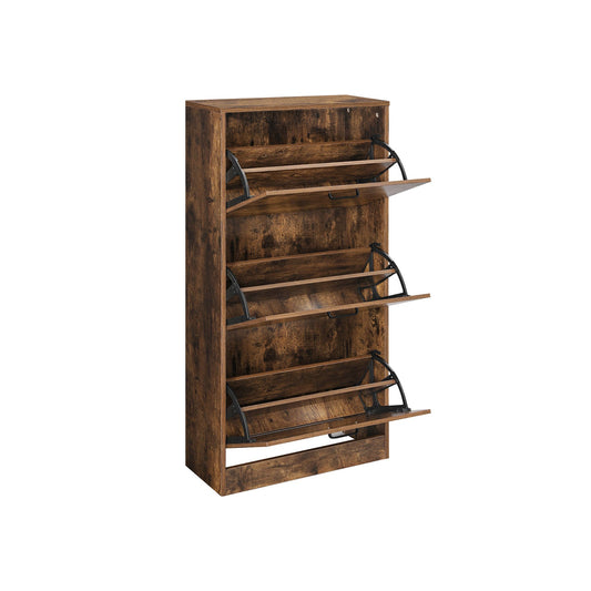 Meuble à Chaussures à 3 abattants, Placard de Rangement à 3 Niveaux, 3 Compartiments, VASAGLE, 1