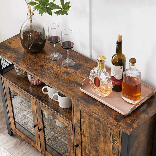 Meuble de Rangement, Buffet, Armoire de Cuisine, Placard, avec 3 Portes, pour Salon, Cuisine, Salle à Manger, VASAGLE, 1