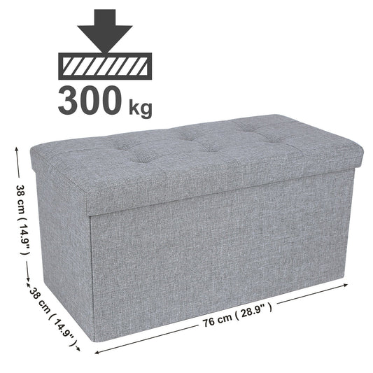 Banc avec Espace de Rangement, Siège, Coffre de Rangement, Repose-pieds, Pliable, Capacité de Charge 300kg, 80L, SONGMICS, 1