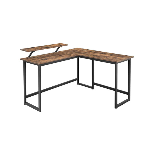 VASAGLE - Bureau d'angle, Bureau en forme de L, Table d’angle avec support d’écran, Bureau angle