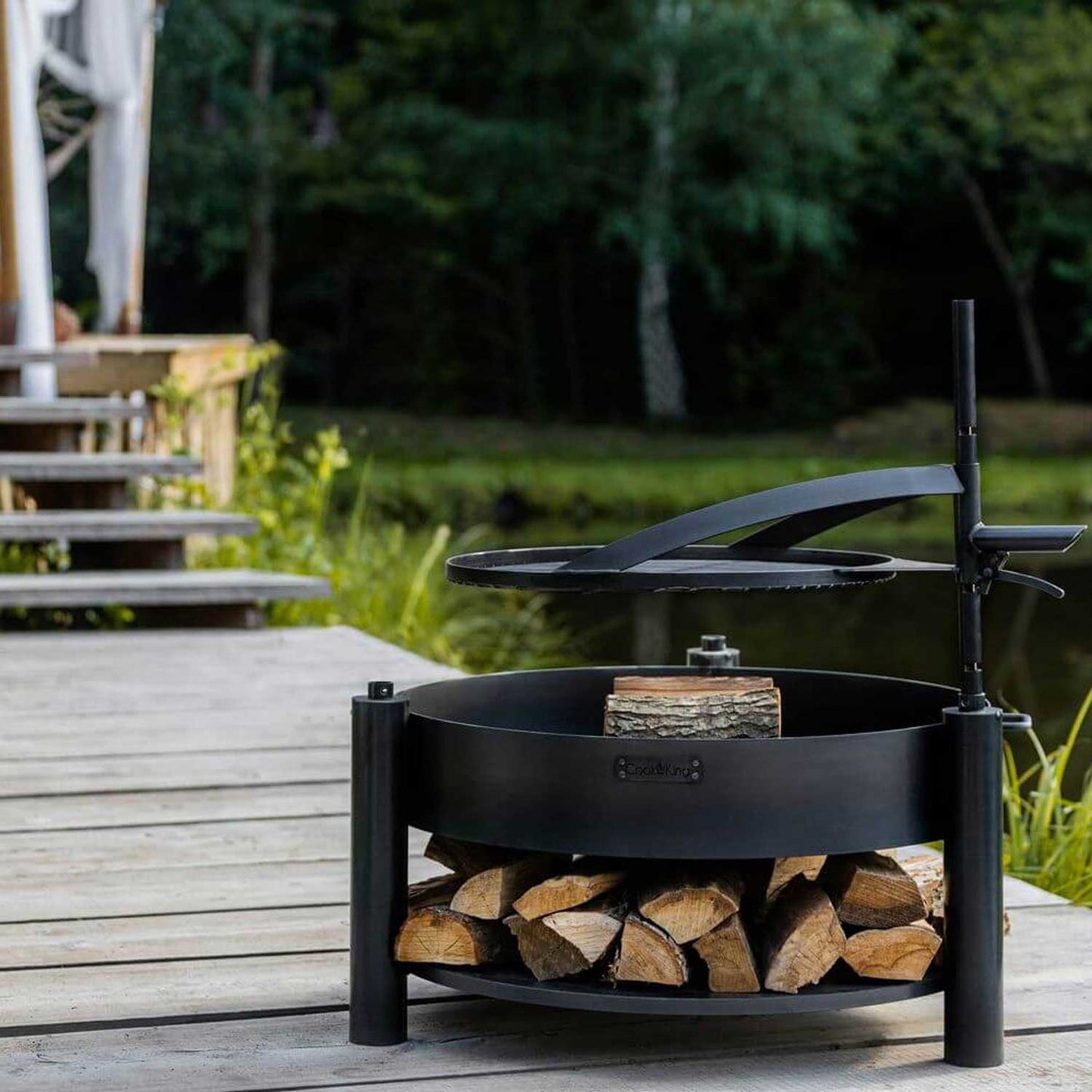 Braséro de jardin avec grille multifonctionnel «MONTANA X» de la grille 60 cm, Cook King, 9