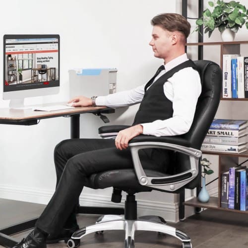 Chaise de bureau ergonomique. Pour le travail, pour les joueurs. Base 5 roulettes PU résistantes à l'abrasion - SONGMICS