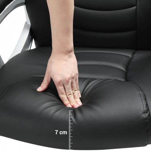 Chaise de bureau, Rembourrage épais, PU de haute qualité, résistance à la déformation, toucher agréable - SONGMICS