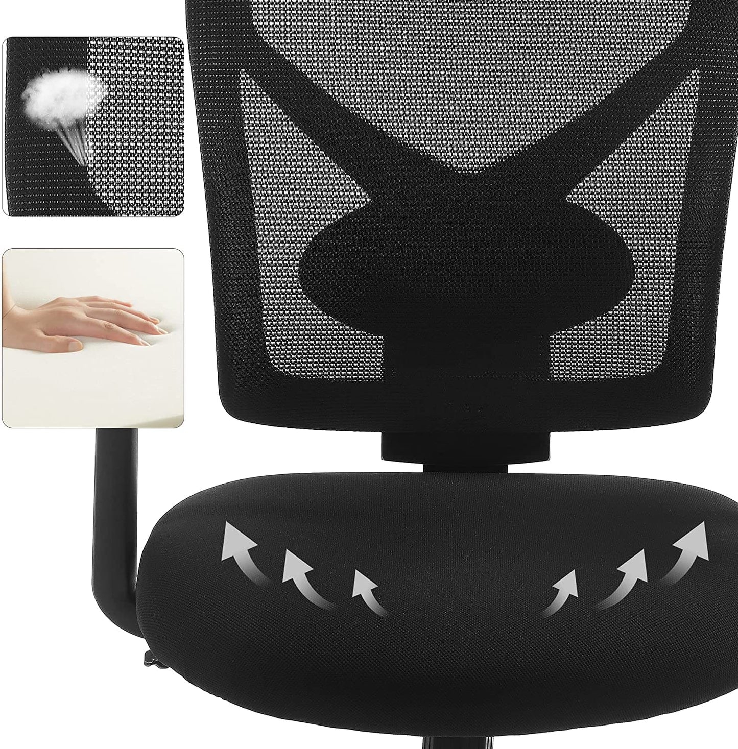 Chaise de bureau, dossier résille, assise moelleuse, SONGMICS