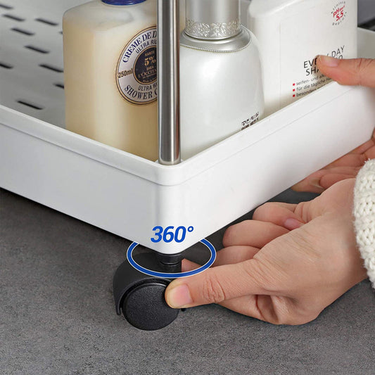 Chariot Roulant, Chariot de Cuisine à 4 Niveaux, Étagère de Cuisine, Étagère de Niche sur Roulettes, Blanc, SONGMICS, 2