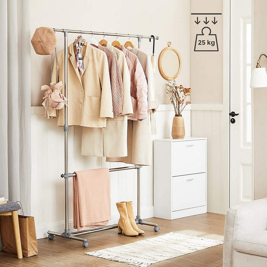 Portant à vêtements, réglable en hauteur, tringle à vêtements extensible avec roulettes, SONGMICS, 1