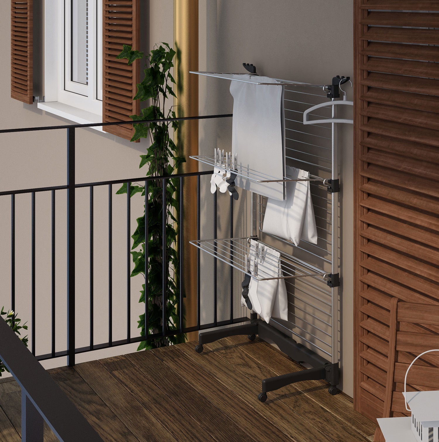 Colombo Séchoir PLAST 20 – Séchoir à Linge Plastique 20 Pins – Pratique & Résistant Pour Intérieur Et Extérieur