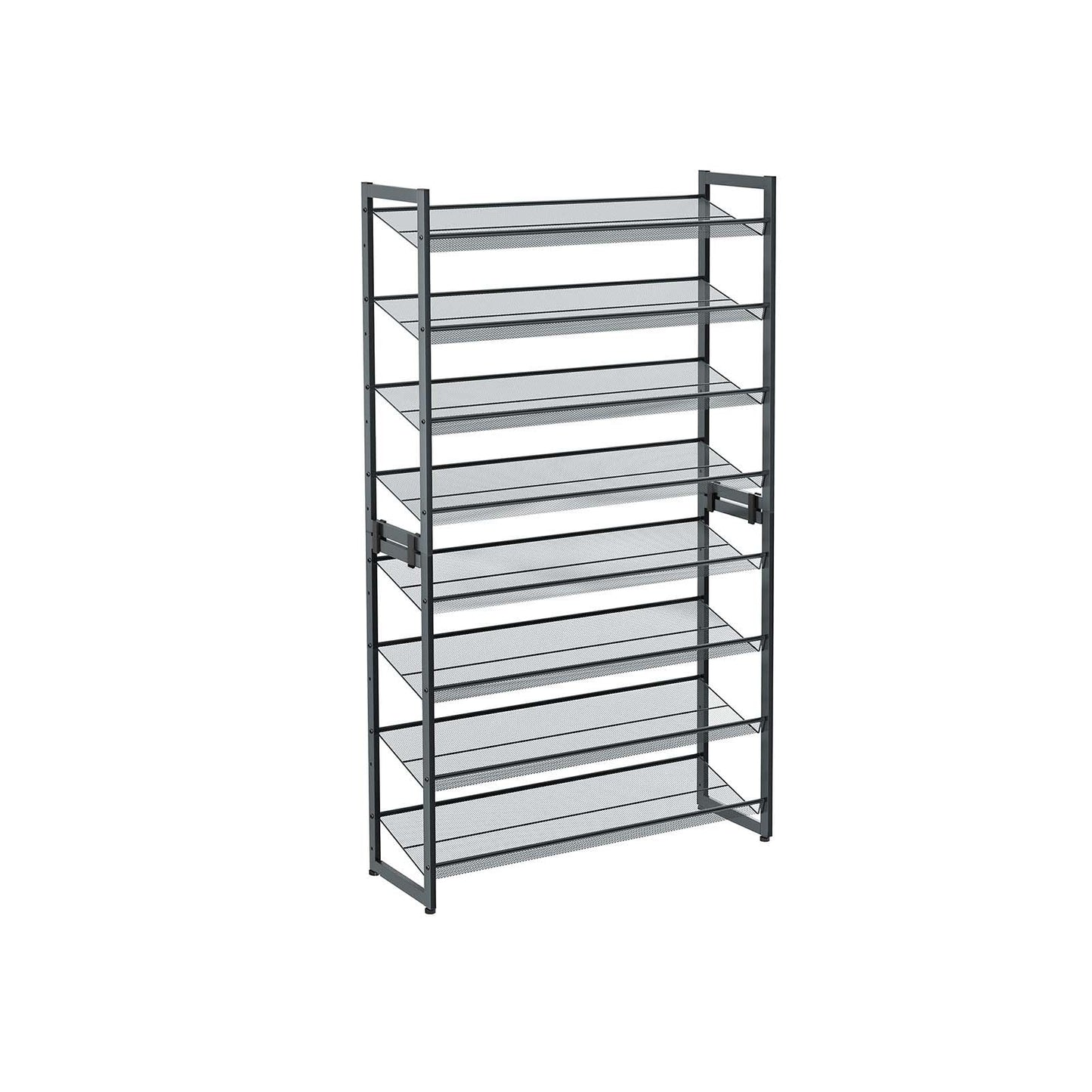SONGMICS - Étagère à Chaussures de 8 Niveaux, Ensemble de 2 étagères de Chaussures Empilable de 4 Niveaux, Étagère de Rangement en Métal