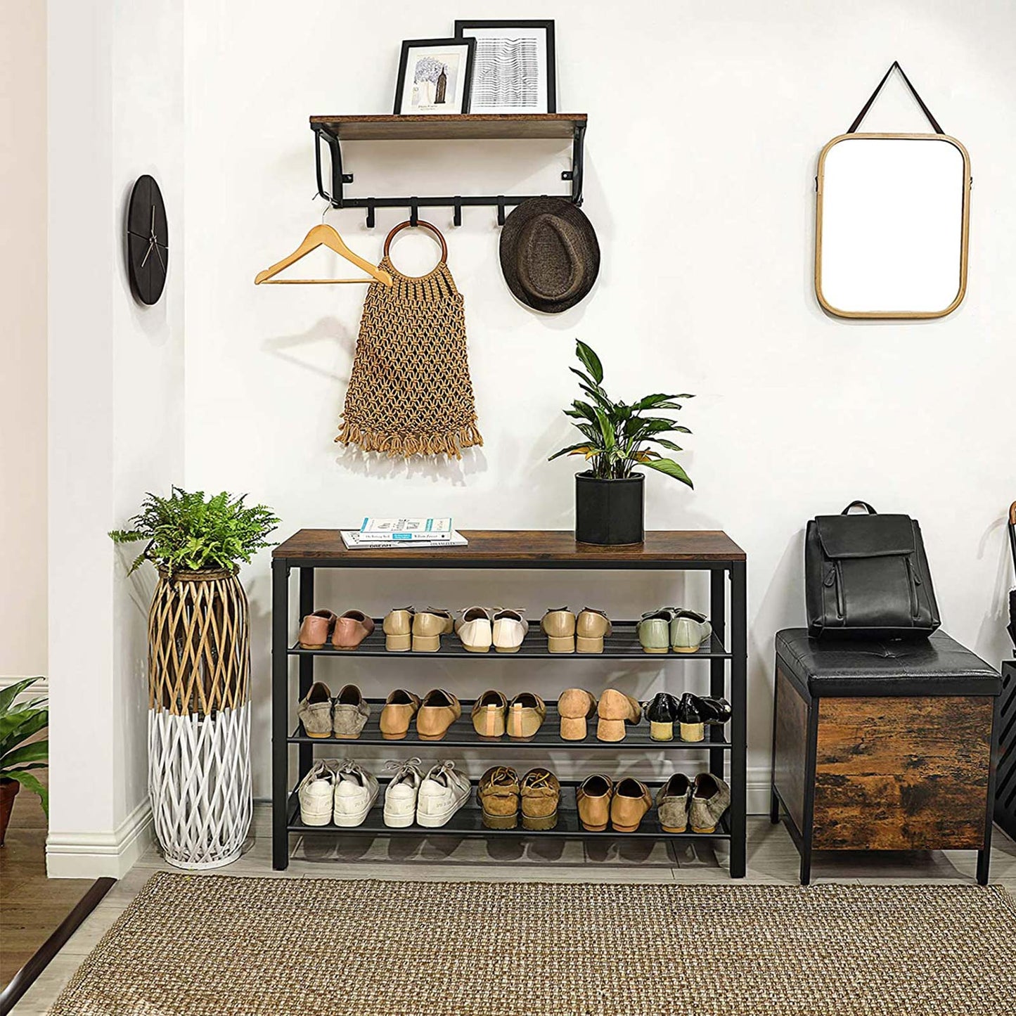 Étagère à Chaussures, Organisateur pour Chaussures, Rangement, pour entrée, Salon, Chambre, Structure Simple, VASAGLE, 5