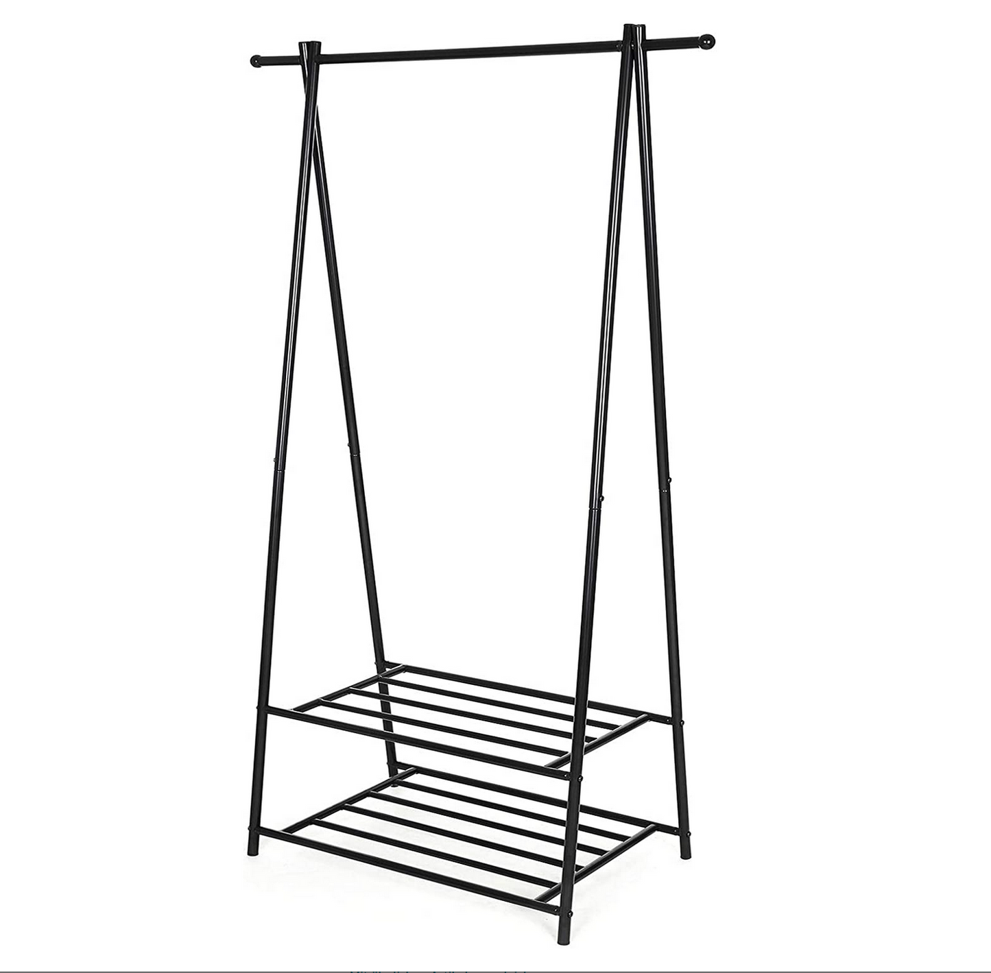 Portant Penderie à vêtement Porte-Manteau étagère pour Chaussures Penderie Support Manteau Noir, SONGMICS, 5