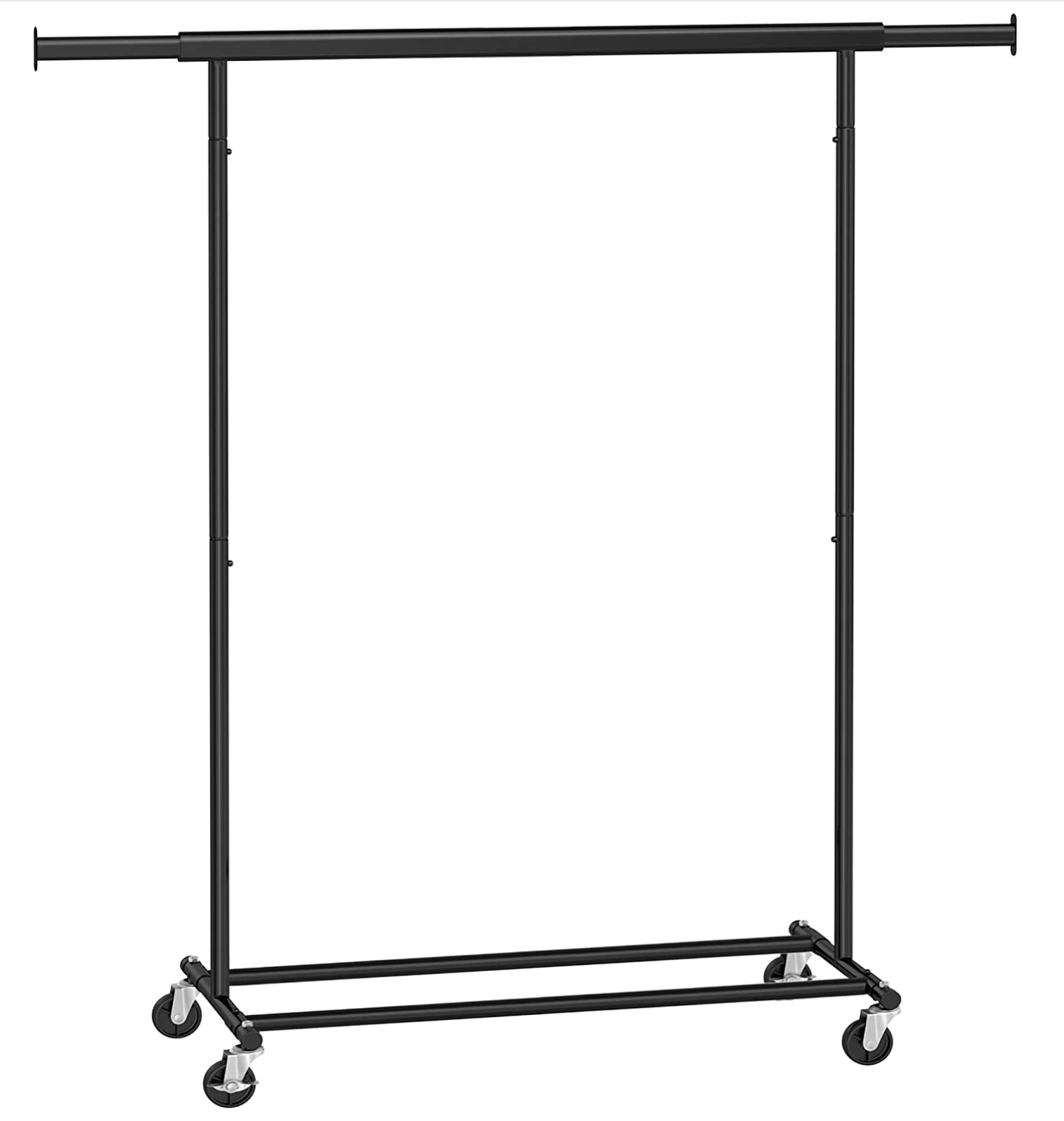 Portant Vêtement Solide, 90 kg Capacité, 1 min Montage, Portant à Vêtements, avec roulettes, Pliable, Noir, Songmics, 8