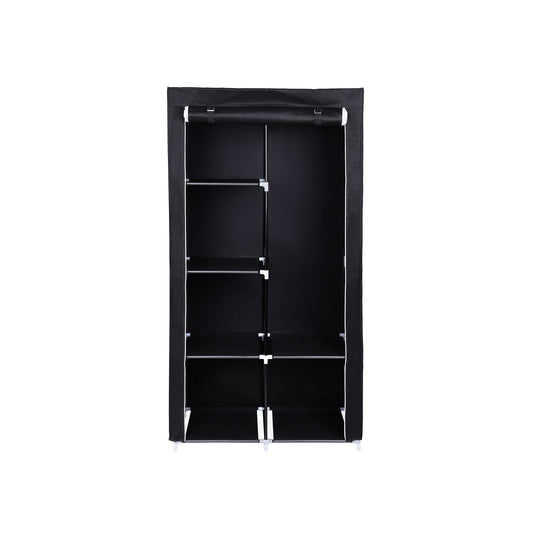 Armoire de Rangement, Penderie, Dressing en Tissu Non-tissé, Porte-Manteau DIY, 170 x 88 x 45 cm, Noir, SONGMICS, 1