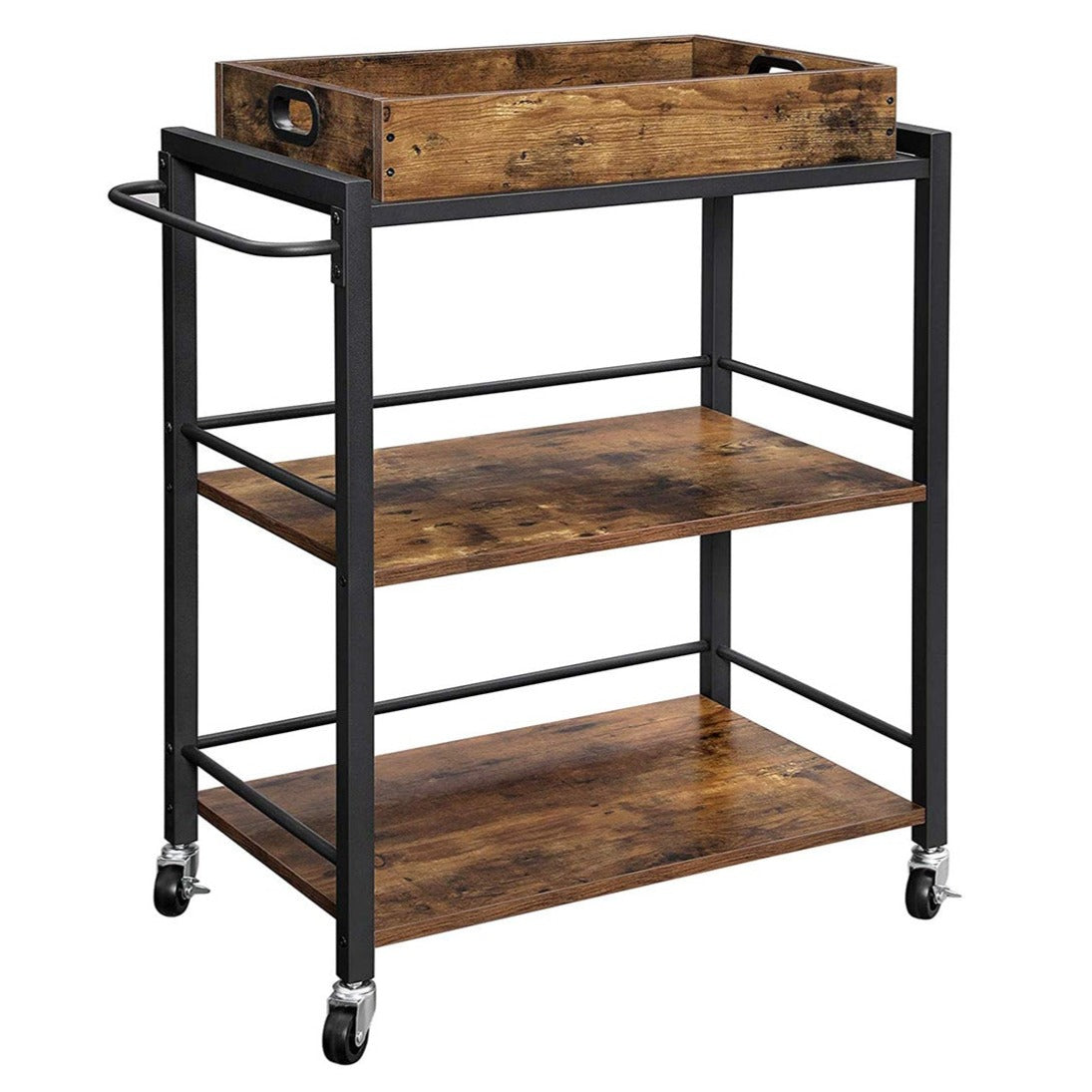 Desserte de Style Industriel, Chariot de Cuisine,avec Plateau Amovible, avec Pieds Réglables et roulettes, VASAGLE, 7