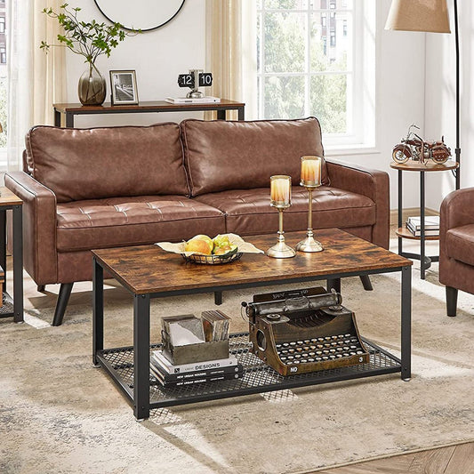 Table Basse, Table de salon, Bout de canapé, avec grand plateau, pieds réglables, protection du plancher, VASAGLE, 2