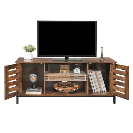 Meuble TV, Support télévision, placards de Rangement, Portes persiennes, pour Salon, Salle de Jeu, VASAGLE, 1