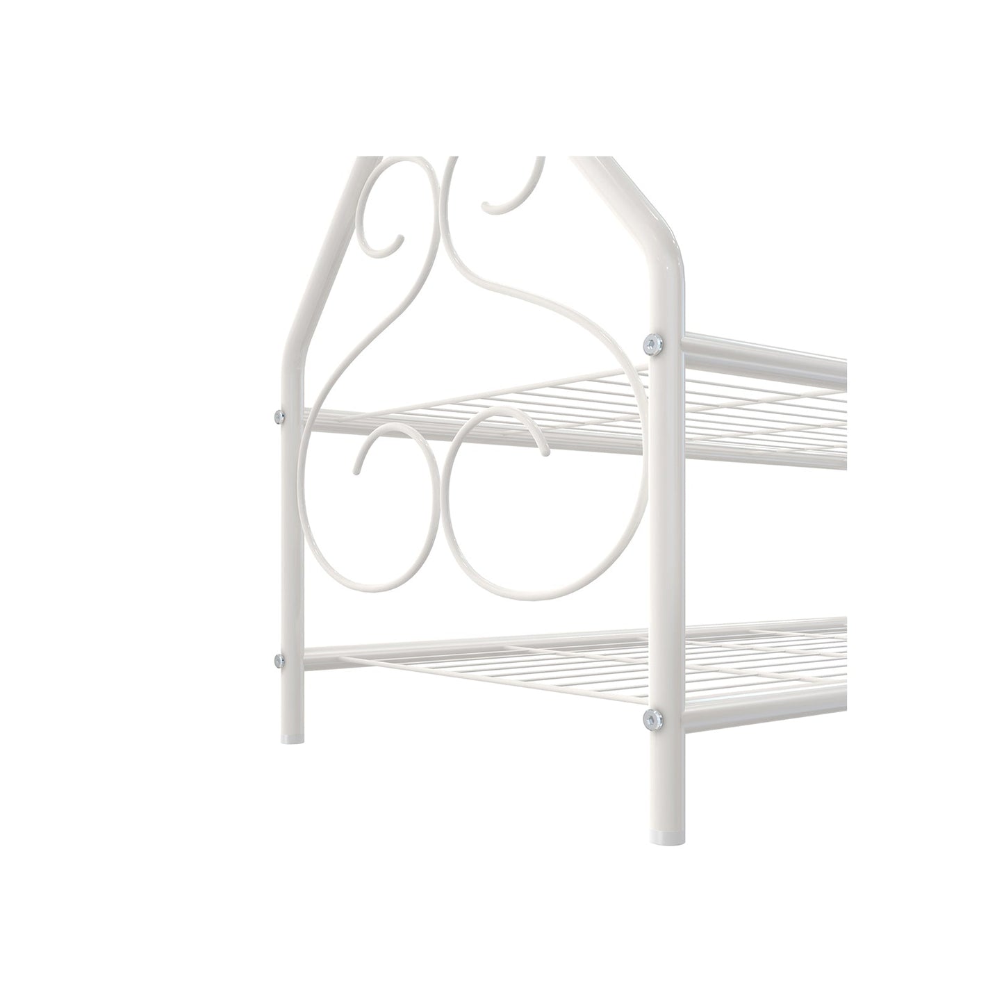 Portemanteau Vintage Portant métallique avec Tringle et 2 étagères 92 x 41 x 173 cm (L x l x h) Couleur Beige, SONGMICS, 4
